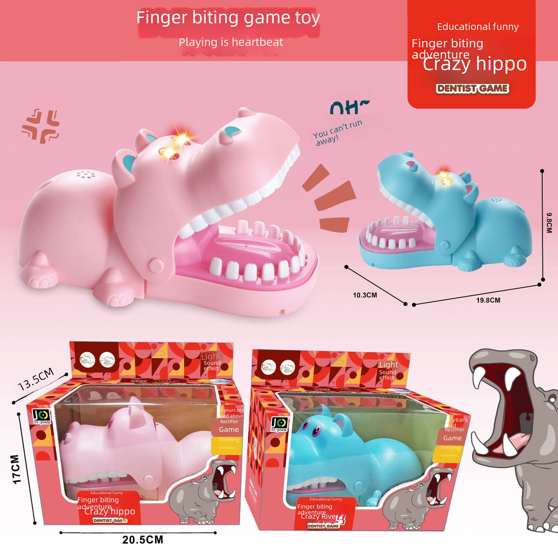 Juguete de cocodrilo mordedor: juguete de tiburón mordedor, dinosaurio juguete de broma para niños y padres, regalo divertido