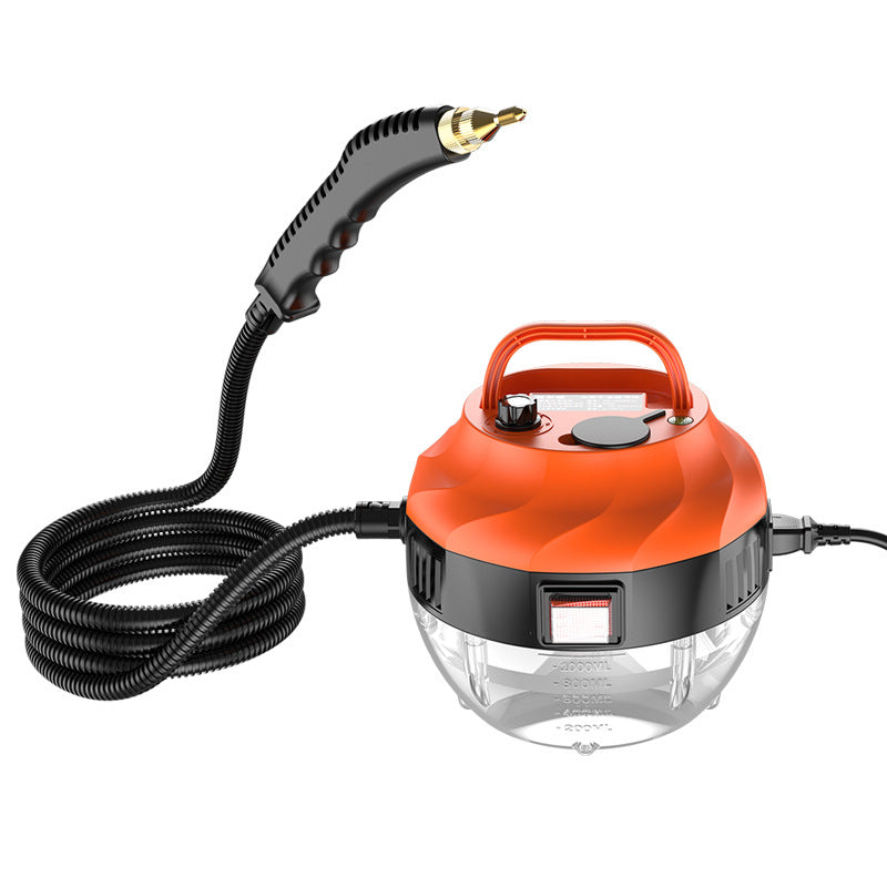 Vaporeta de mano con manguera flexible y diseño compacto. Vaporeta control remoto 1500W para limpieza profunda de hogar y jardín.