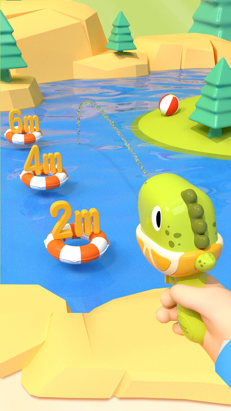Pistolas de Agua para Niños con Diseño de Animales: Patito Amarillo y Dinosaurio, Juguetes de Verano para Playa y Juegos Acuáticos