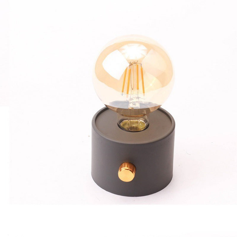 Lámpara de Noche LED Vintage: Luz de Carga, Bombilla de Tungsteno, Ideal para Dormitorios y Decoración de Mesas