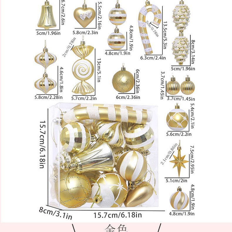 Bolas Navideñas de Plástico : Set de 16 Piezas Decorativas para Árbol de Navidad en Varios Diseños