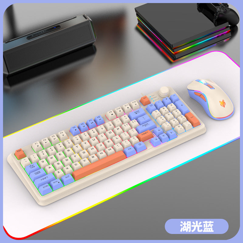 Teclado Mecánico Iluminado K82: Teclado con Efecto Mecánico, Conexión por Cable, Diseño de Tres Colores para PC