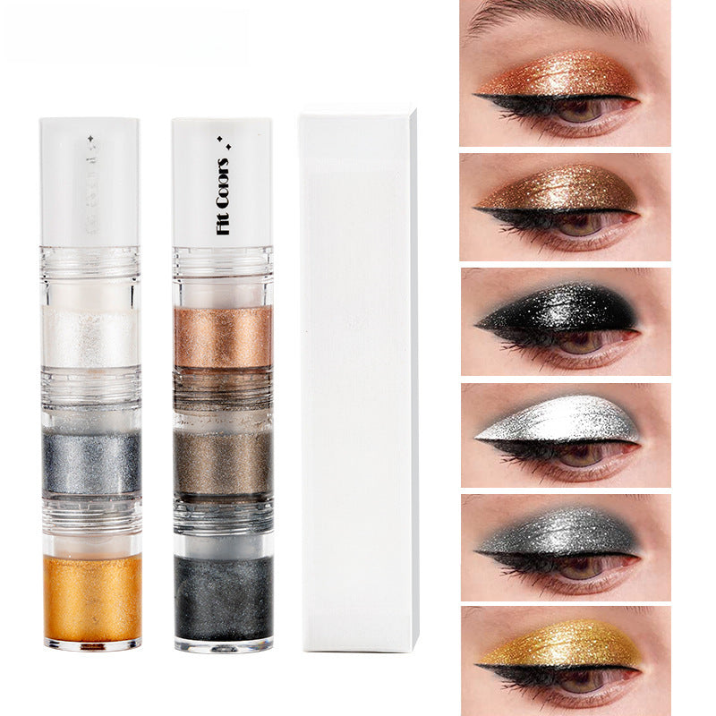 Fit Colors Sombra Líquida 3 en 1: Efecto Ahumado con Brillo de Diamante, Perlado y Multifuncional como Labial y Sombra