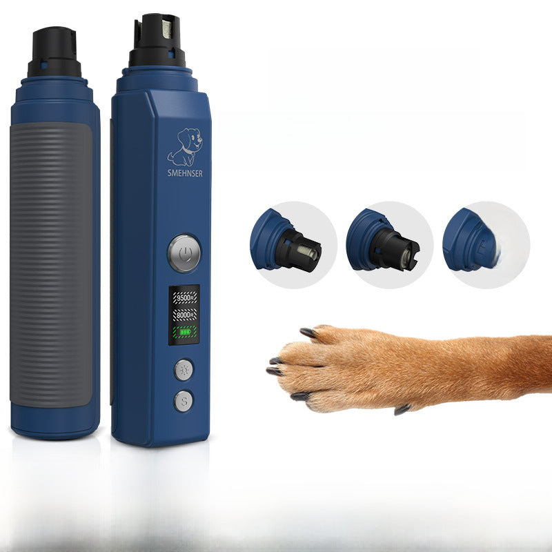 Lima eléctrica recargable para uñas de mascotas con mango antideslizante