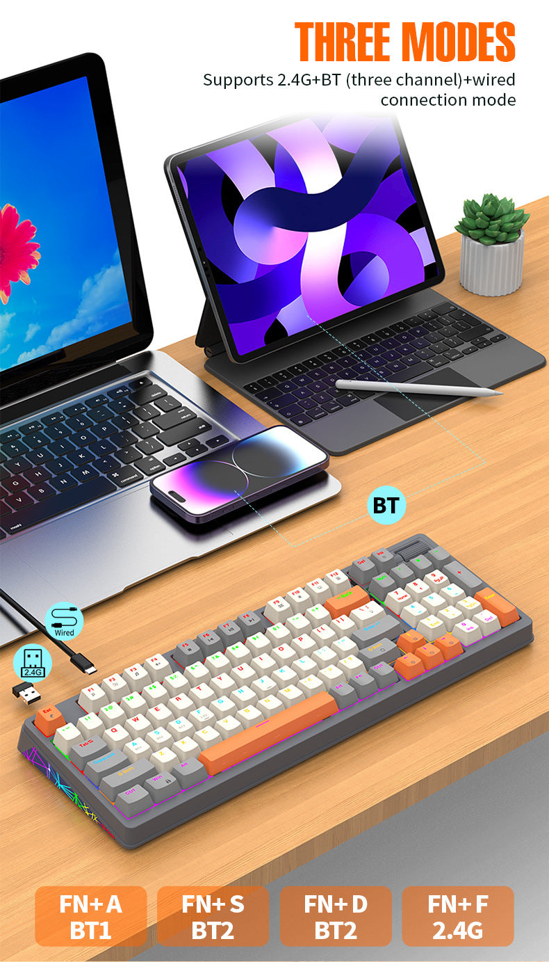Teclado Mecánico Inalámbrico K95: 2.4G, Bluetooth, Tres Modos, Hot-Swap, Estructura Gasket para Juegos