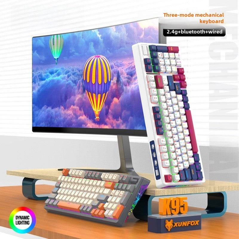 Teclado Mecánico Inalámbrico K95: 2.4G, Bluetooth, Tres Modos, Hot-Swap, Estructura Gasket para Juegos