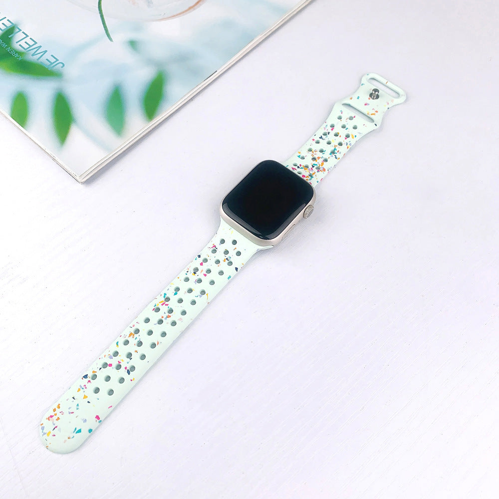 Glitter Silicone Band for Apple Watch 1-11, Ultra 3, SE 3: Colorful & Comfortable