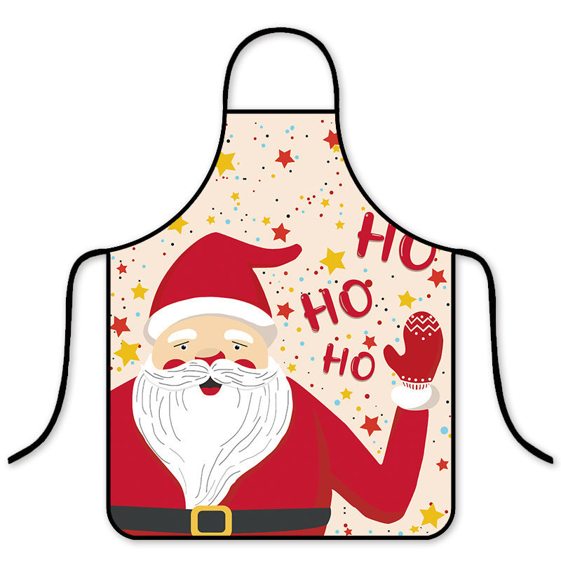 Digital Christmas Print Apron for Kitchen: Oil and Stain Resistant