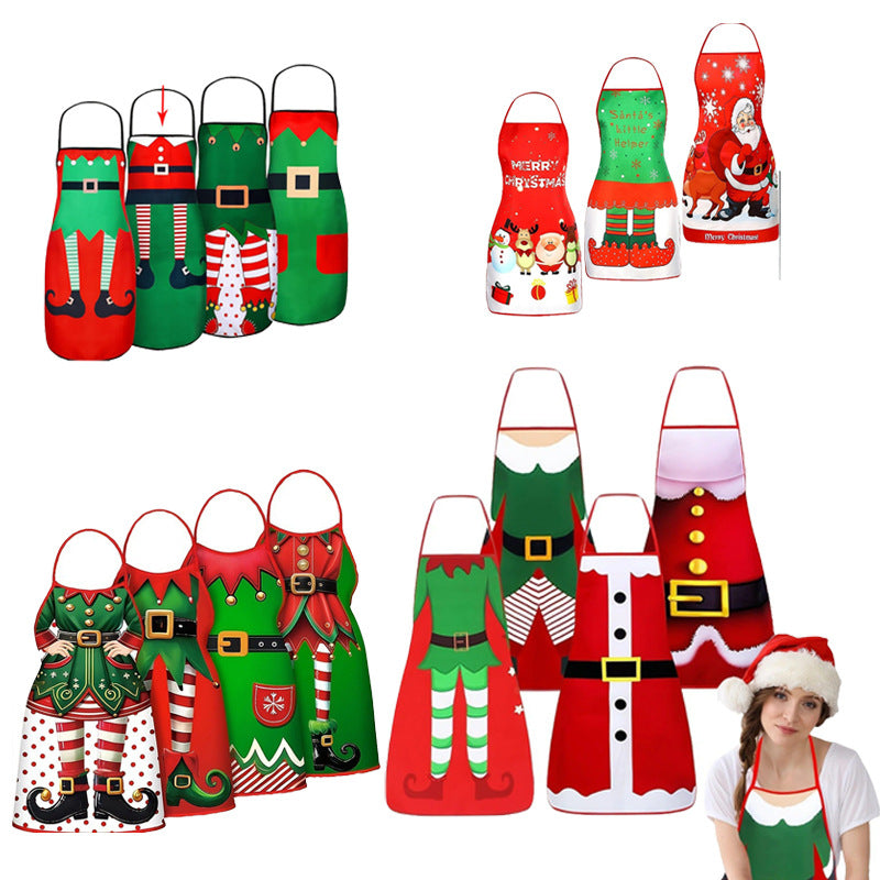 Delantal navideño para cocina con diseños festivos