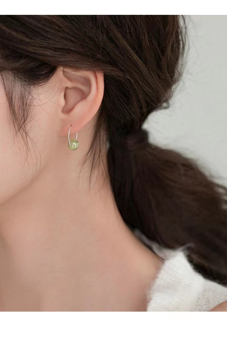 Candongas de Plata 925 con Jade Hetian – Amuleto de Suerte