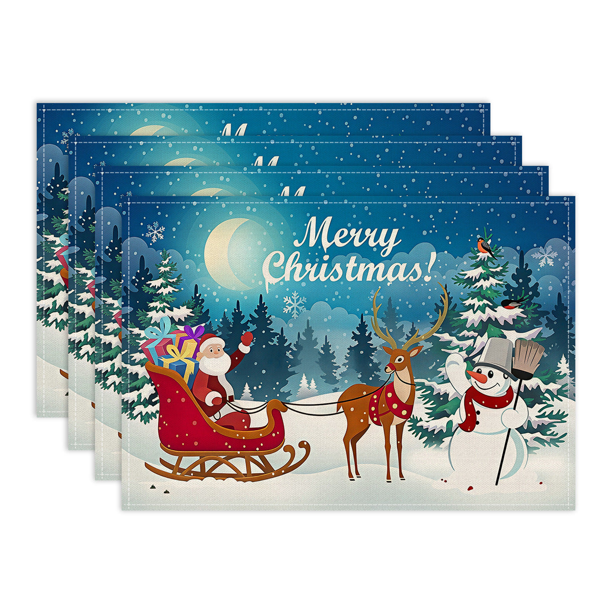 Christmas Table Mat: Holiday Dinnerware & Party Decoration