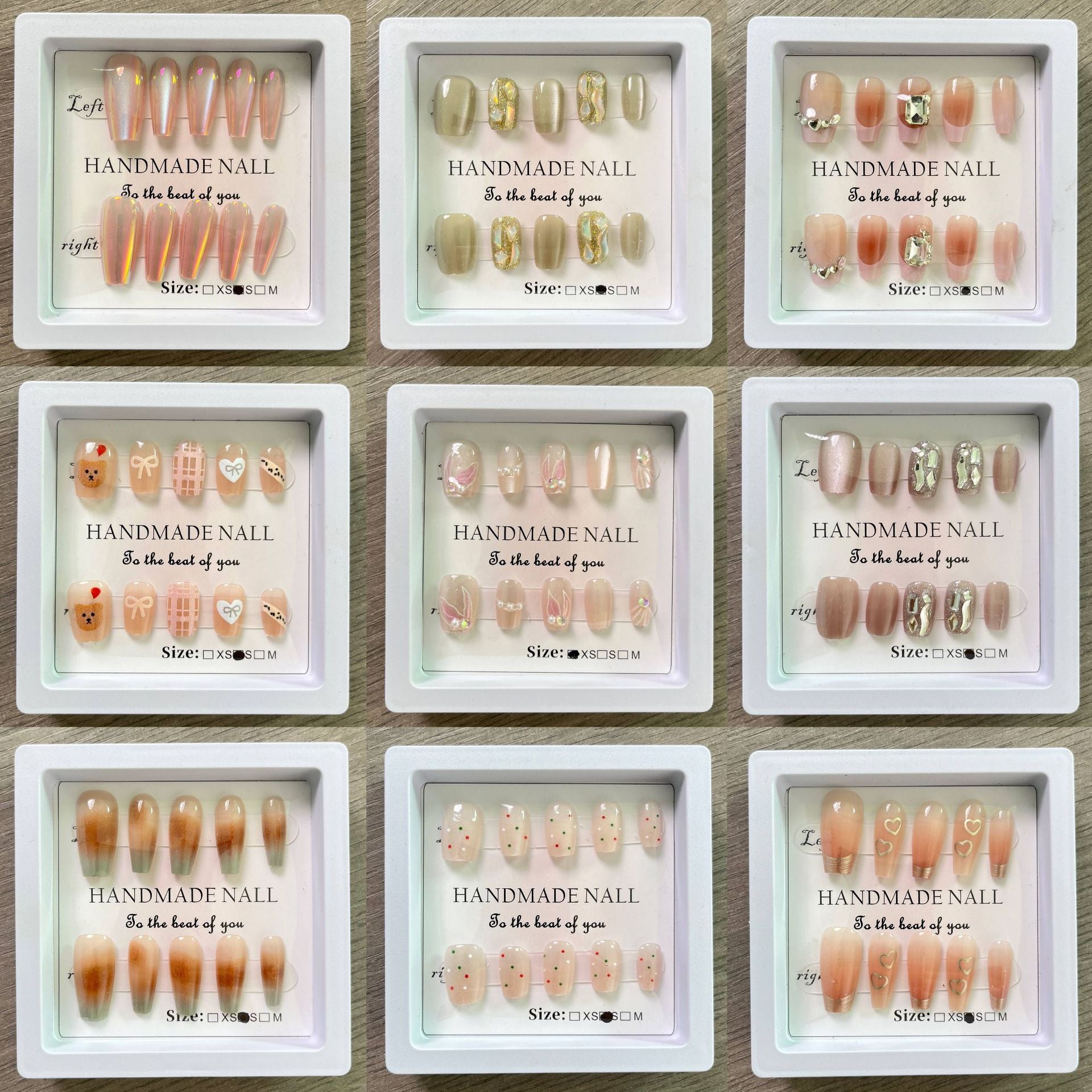 Caja Sorpresa Intercambiable: Uñas Postizas en Rosa Nude, Estilo Elegante y Atractivo