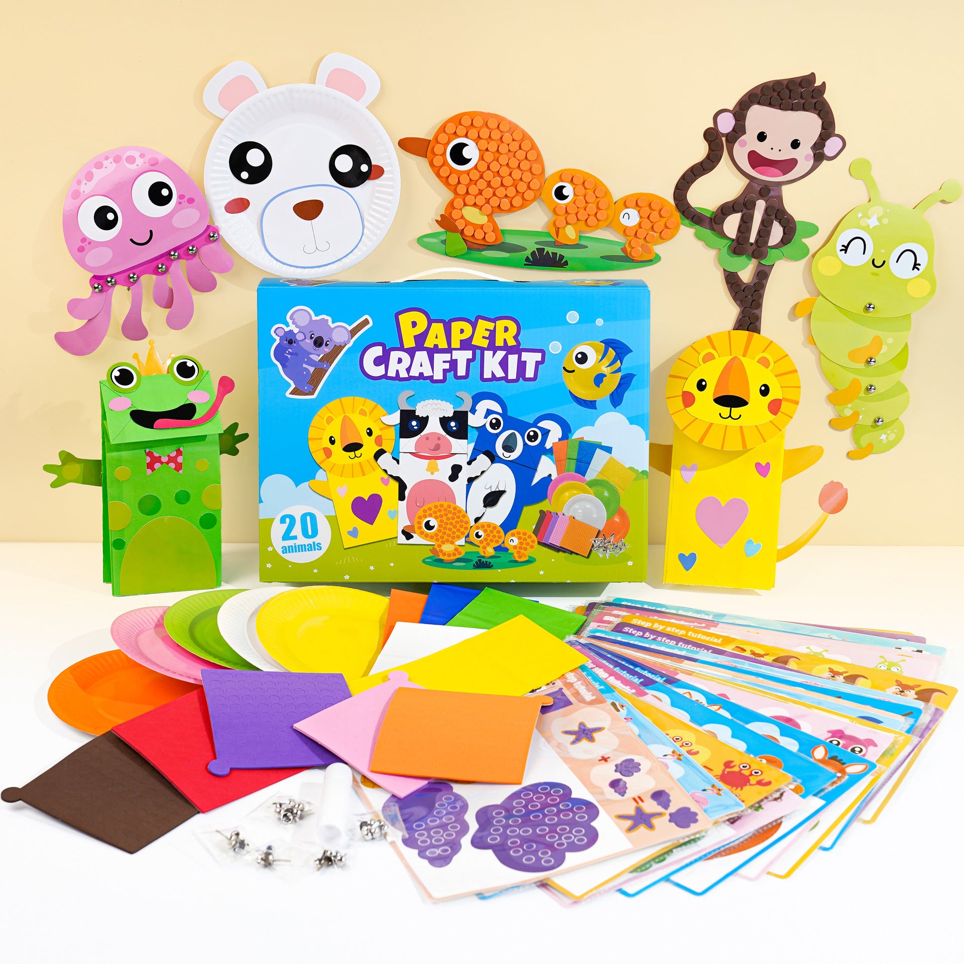 Kit educativo infantil de manualidades con personajes de papel