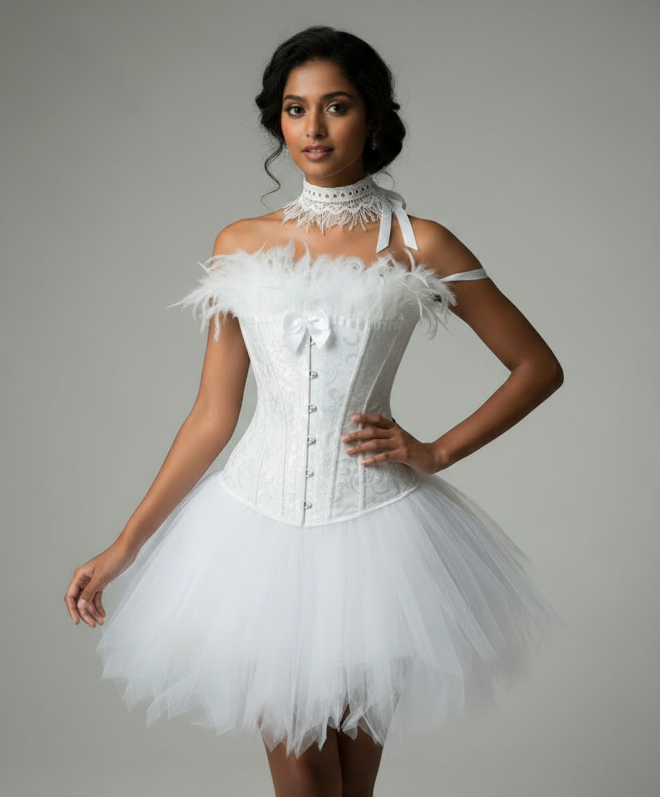 Vintage Lace Top with Puffy Skirt - 2-Piece Set