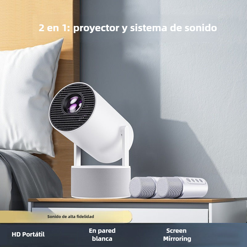 HY-300pro: Proyector 4K y Altavoz Karaoke 100 Inches LED Home Cinema HDMI WiFi