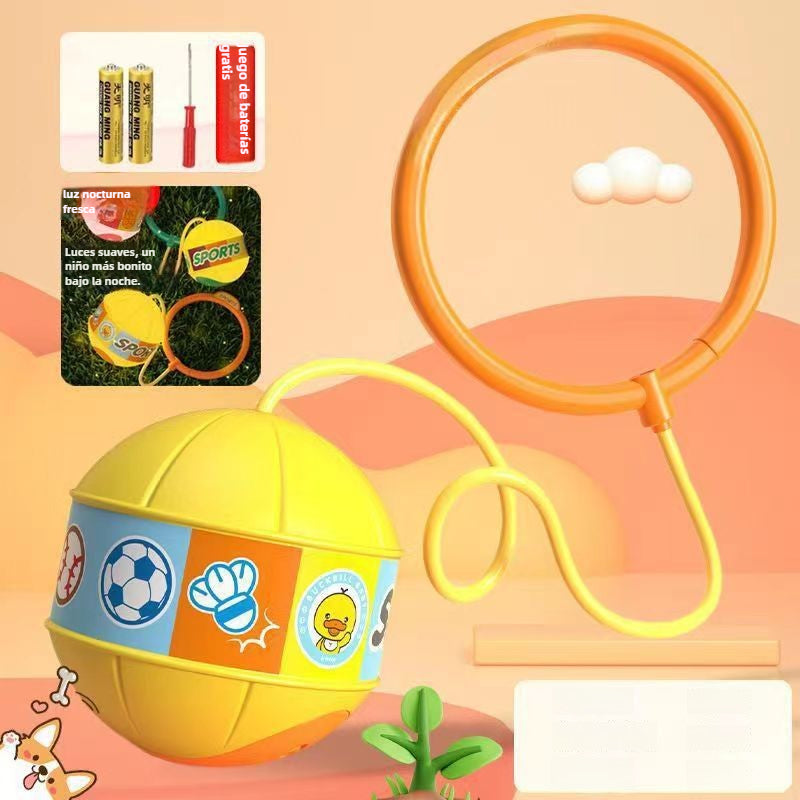 Pelota Saltarina con Luz LED para Niños: Bola de Equilibrio con Anillo para Pie, Juguete de Salto con Aro Luminoso