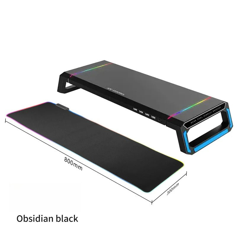 T1 All-in-One Laptop Stand: Multifunctional Monitor, RGB Mouse Pad