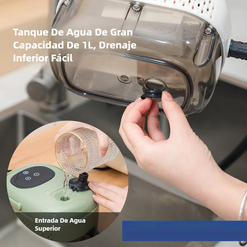 Tanque de agua de 1L con entrada superior y drenaje inferior fácil, parte de la limpiadora a vapor para eliminar ácaros y bacterias.