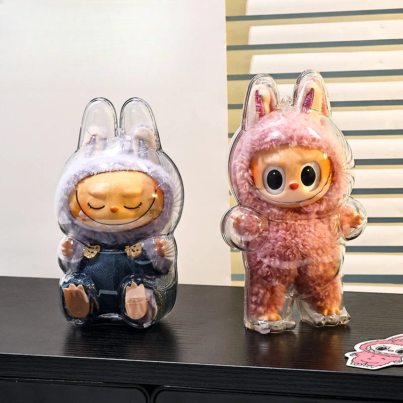 Funda Protectora de Silicona Transparente para Figuras Pop Mart – Protección Antipolvo para Exhibición y Almacenamiento