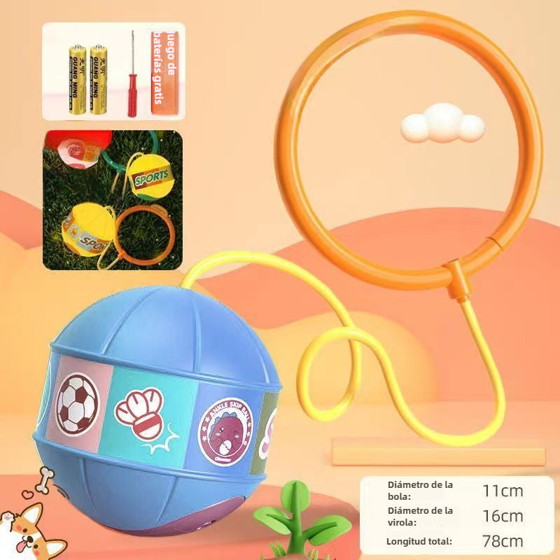 Pelota Saltarina con Luz LED para Niños: Bola de Equilibrio con Anillo para Pie, Juguete de Salto con Aro Luminoso