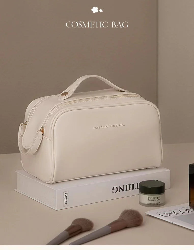 Cosmetiquera Grande de PU con Compartimentos para Viaje