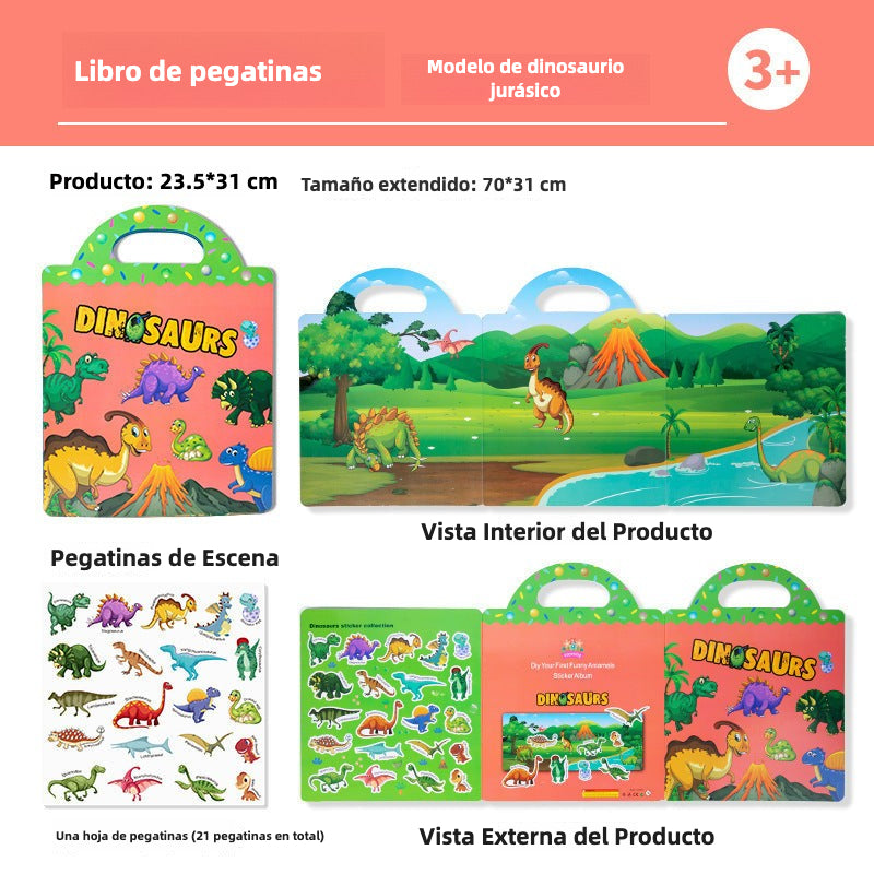Libro Infantil Educativo con Pegatinas Reutilizables – Juego Didáctico por Temas