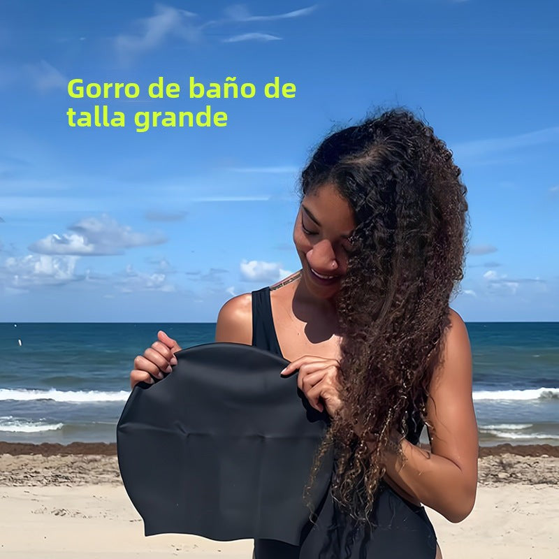 Gorro de natación resistente para cabello voluminoso
