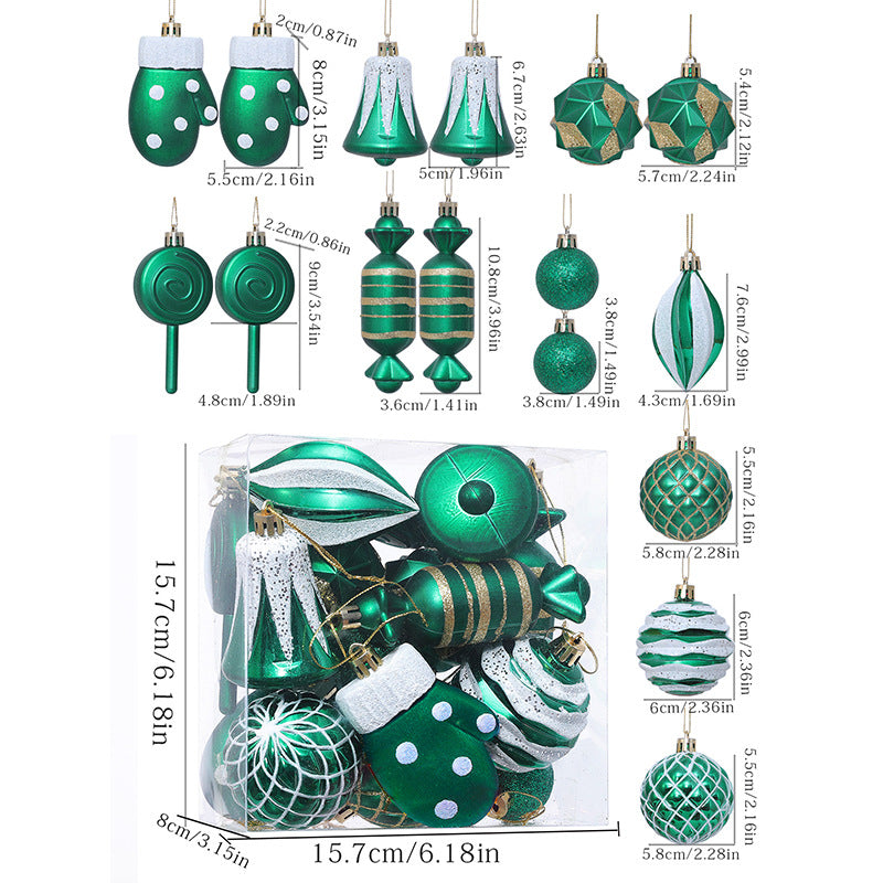 Bolas Navideñas de Plástico : Set de 16 Piezas Decorativas para Árbol de Navidad en Varios Diseños