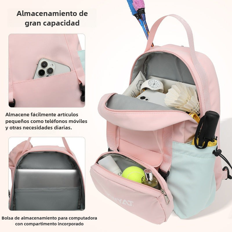 Mochila de bádminton para 3 raquetas: mochila unisex de gran capacidad, ideal para niños y deportes