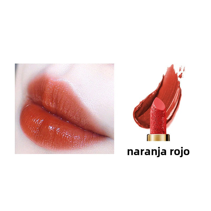 Labial Mate de Terciopelo con Relieve: Tono Rojo Vintage, Nude y Burdeos, Larga Duración, Resistente y Favorecedor