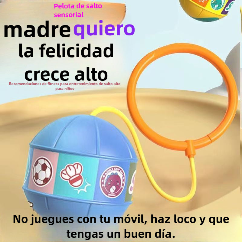 Pelota Saltarina con Luz LED para Niños: Bola de Equilibrio con Anillo para Pie, Juguete de Salto con Aro Luminoso