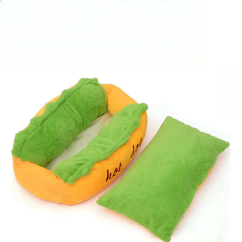 Cama divertida para perros pequeños – Diseño de perro caliente para Chihuahua, Pug y más