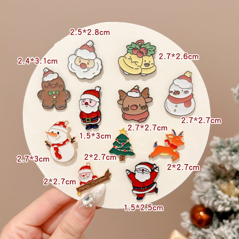 Broche Navideño de Metal: Diseños de Reno, Santa Claus y más para Ropa y Decoración