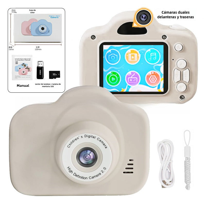 Cámara Infantil A3: Cámara Digital de Cartón, Grabadora Portátil y Cámara de Deportes