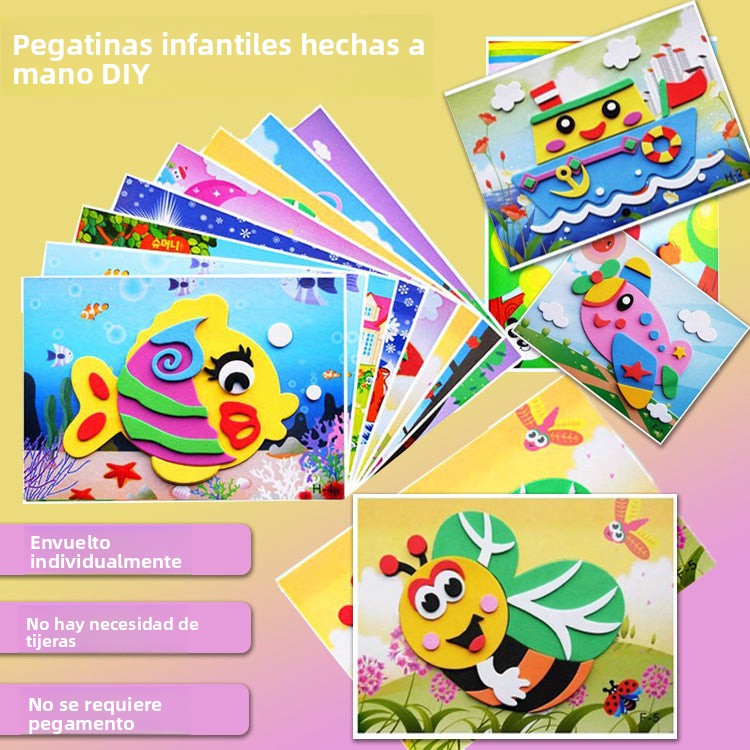 Pegatinas 3D creativas para actividades escolares