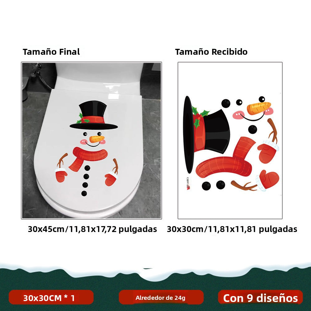 Pegatinas navideñas de Santa Claus y reno