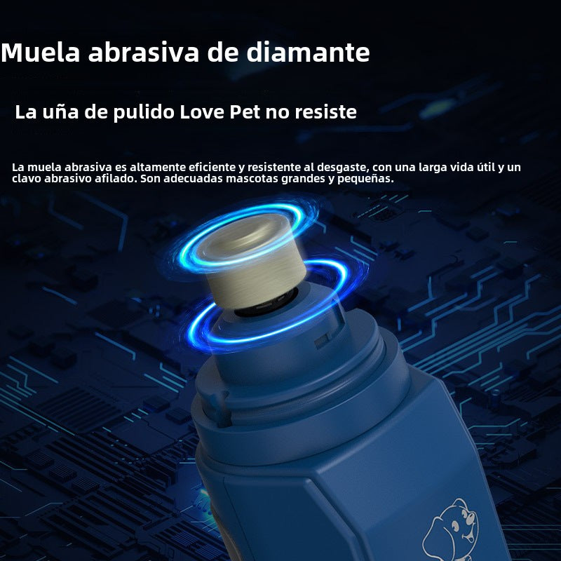 Cortaúñas Eléctrico para Mascotas: Lima de Uñas con Mango Antideslizante, para Perros y Gatos