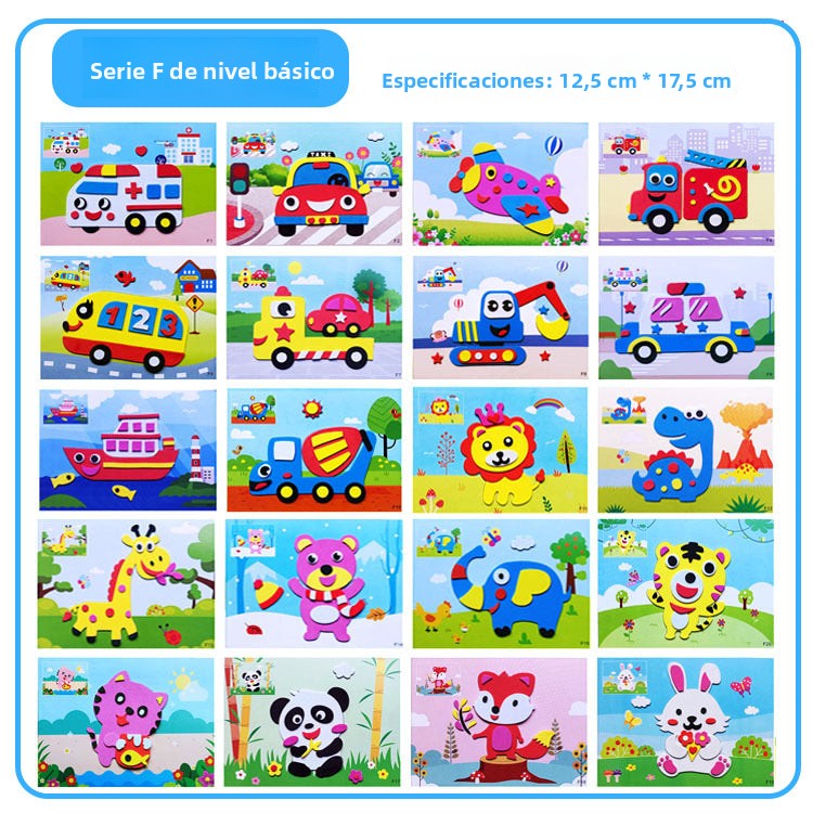 Set de Pegatinas 3D para Niños – Juguetes Educativos y Manualidades en Foam EVA