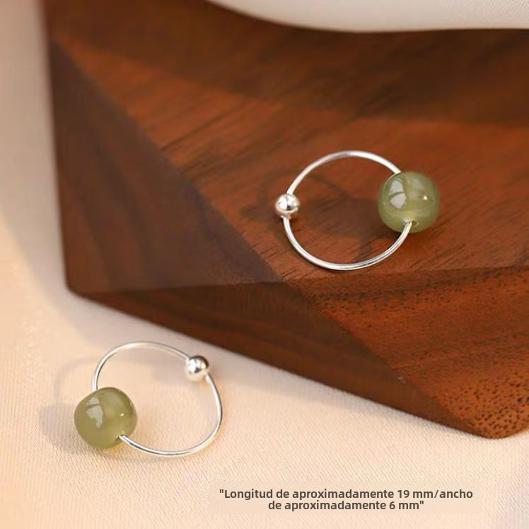 Candongas de Plata 925 con Jade Hetian – Amuleto de Suerte