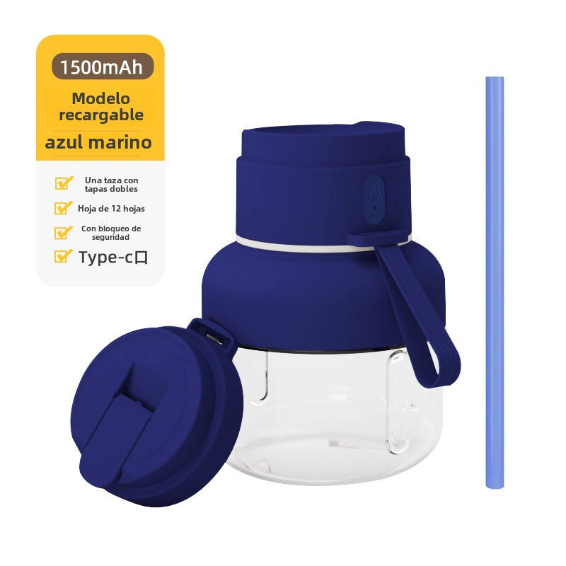 Taza de Jugo TonTon: Zumo de Frutas y Verduras en Botella de Gran Capacidad con 12 Cuchillas y Funciones Múltiples