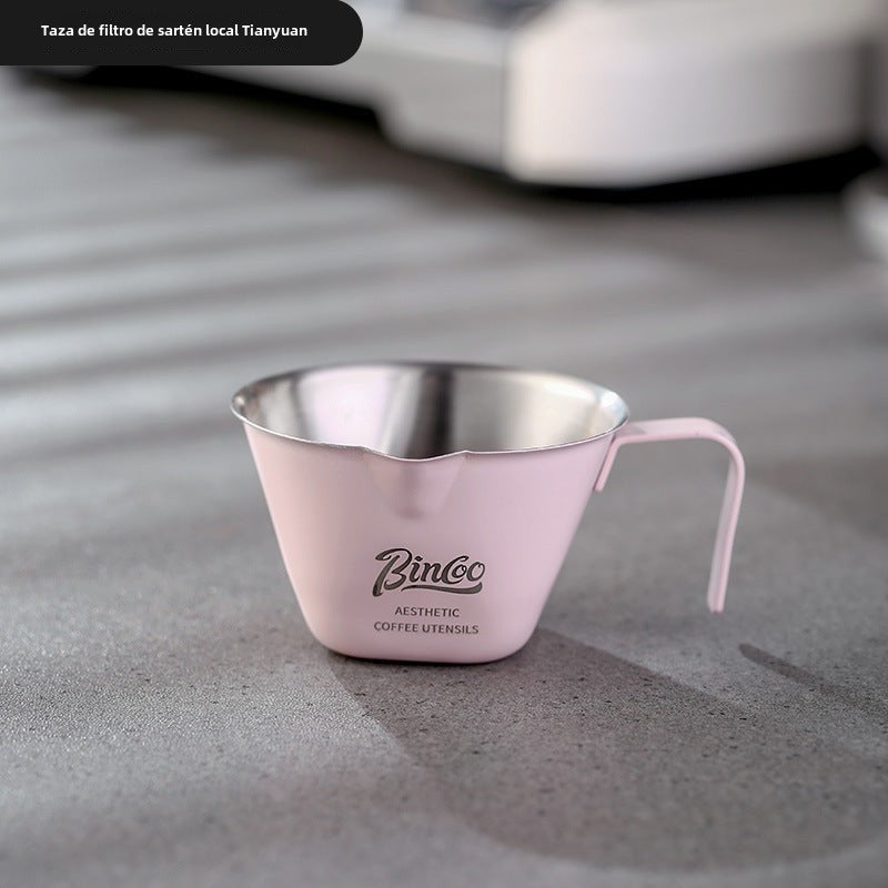 Taza de extracción de café Bincoo: taza de acero inoxidable de 100ml para espresso y leche