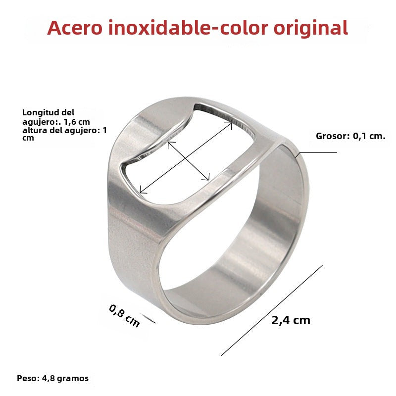 Anillo abridor de Botellas de acero Inoxidable para Bares o Regalo
