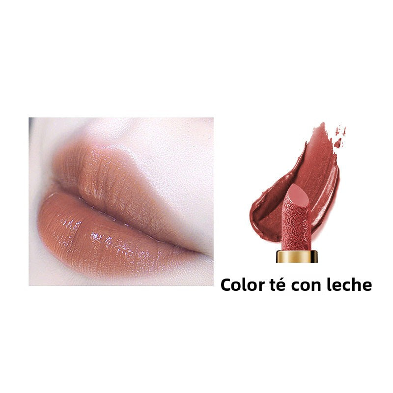 Labial Mate de Terciopelo con Relieve: Tono Rojo Vintage, Nude y Burdeos, Larga Duración, Resistente y Favorecedor