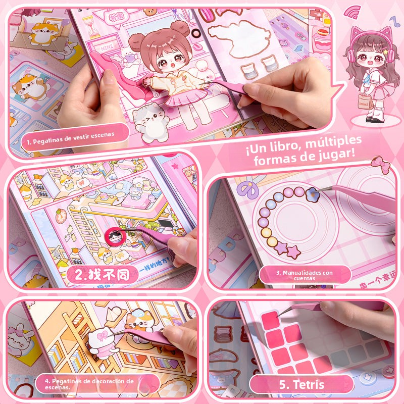 Pegatinas para vestir y decorar en libro infantil