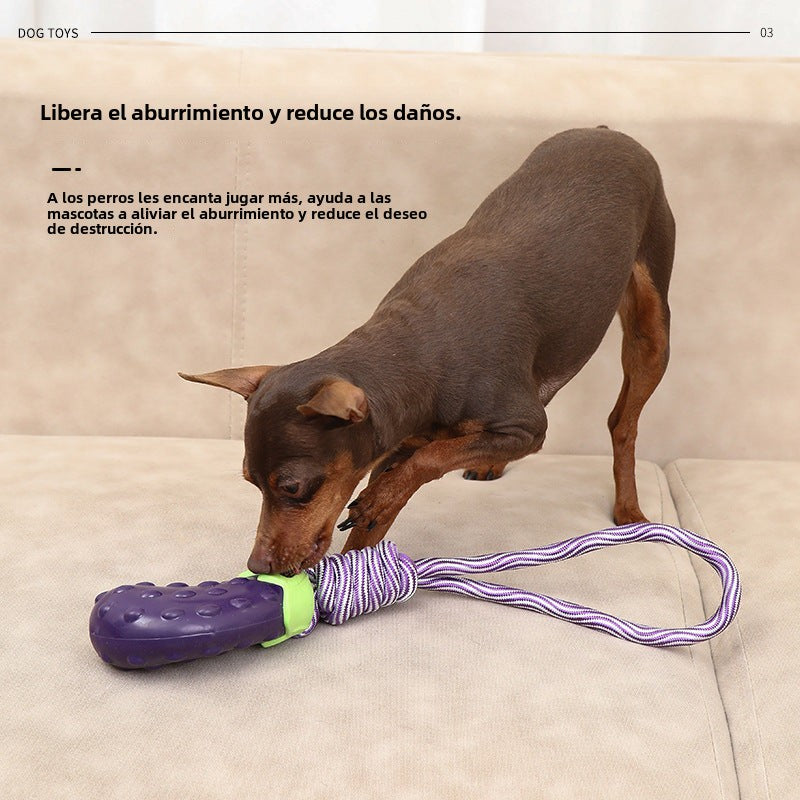 Set de Vegetales Sonoros para Perros: Zanahoria Berenjena Maíz, Juguetes Interactivos Resistentes, Limpieza Dental y Entretenimiento