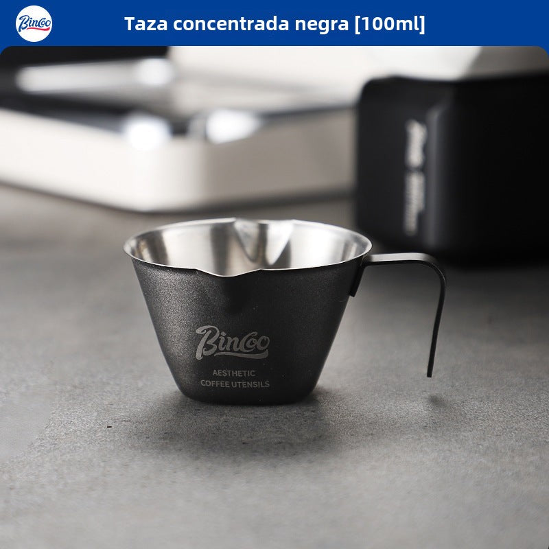 Taza de extracción de café Bincoo: taza de acero inoxidable de 100ml para espresso y leche