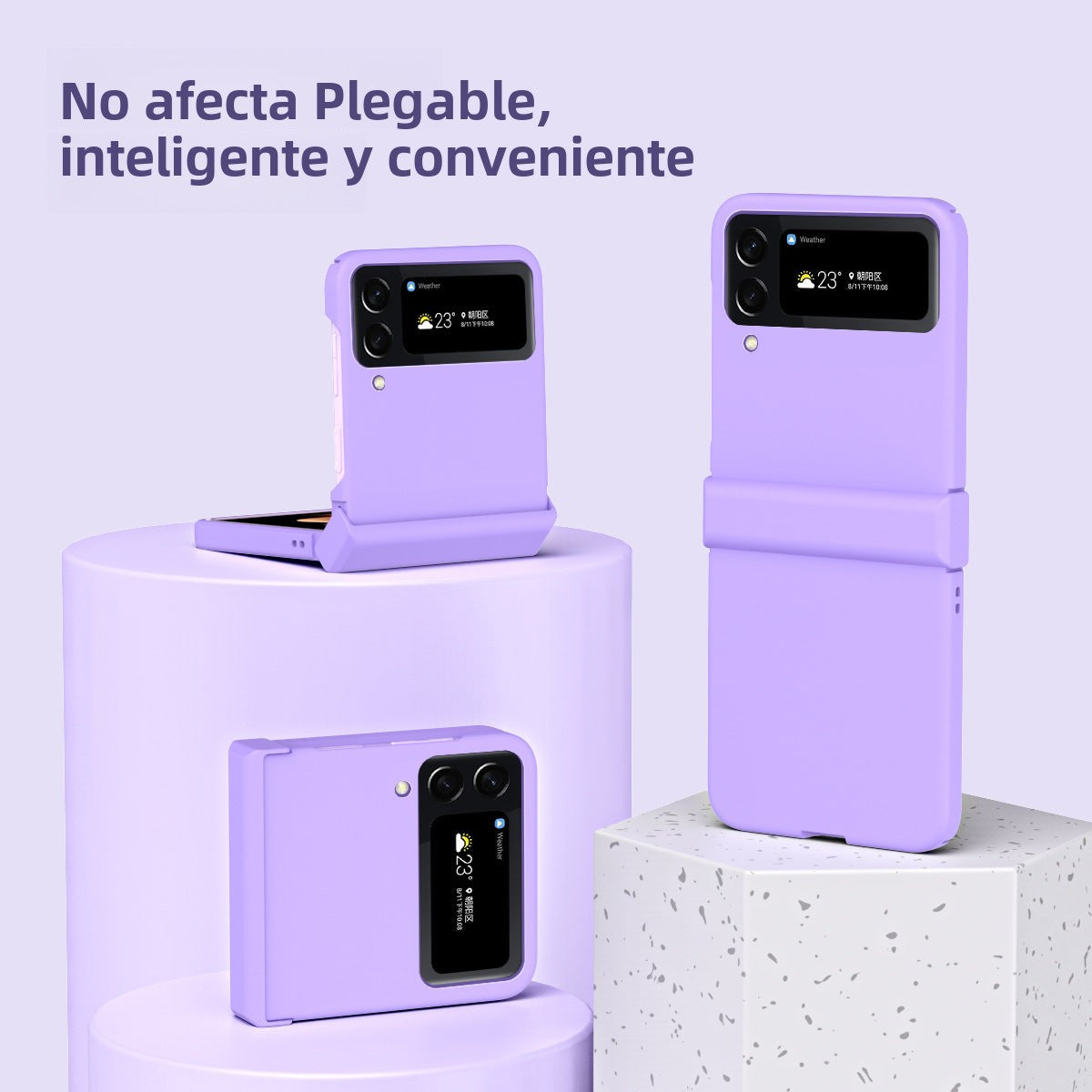 Funda Transparente para Samsung Flip 5: Diseño Macaron, Totalmente Protectora, Anti Caídas