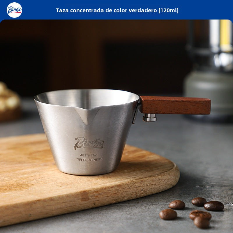Taza de extracción de café Bincoo: taza de acero inoxidable de 100ml para espresso y leche