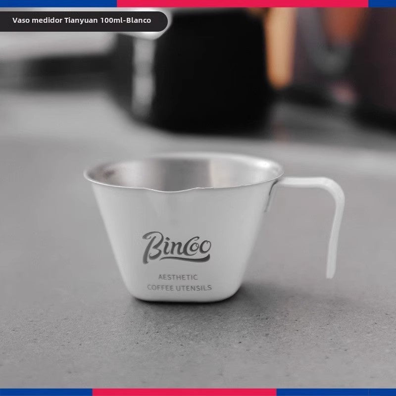Taza de extracción de café Bincoo: taza de acero inoxidable de 100ml para espresso y leche