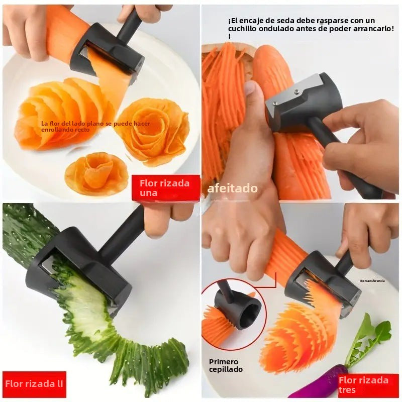 Cortador de Frutas y Verduras en Espiral - Herramienta de Cocina para Decoración de Platos